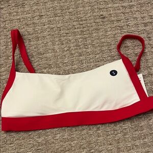 Hollister Red and White Swim Top